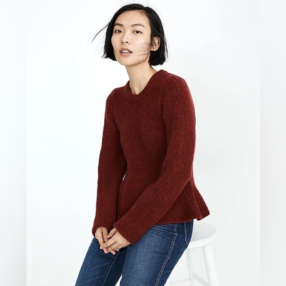 Madewell Peplum Pullover Sweater Size Small